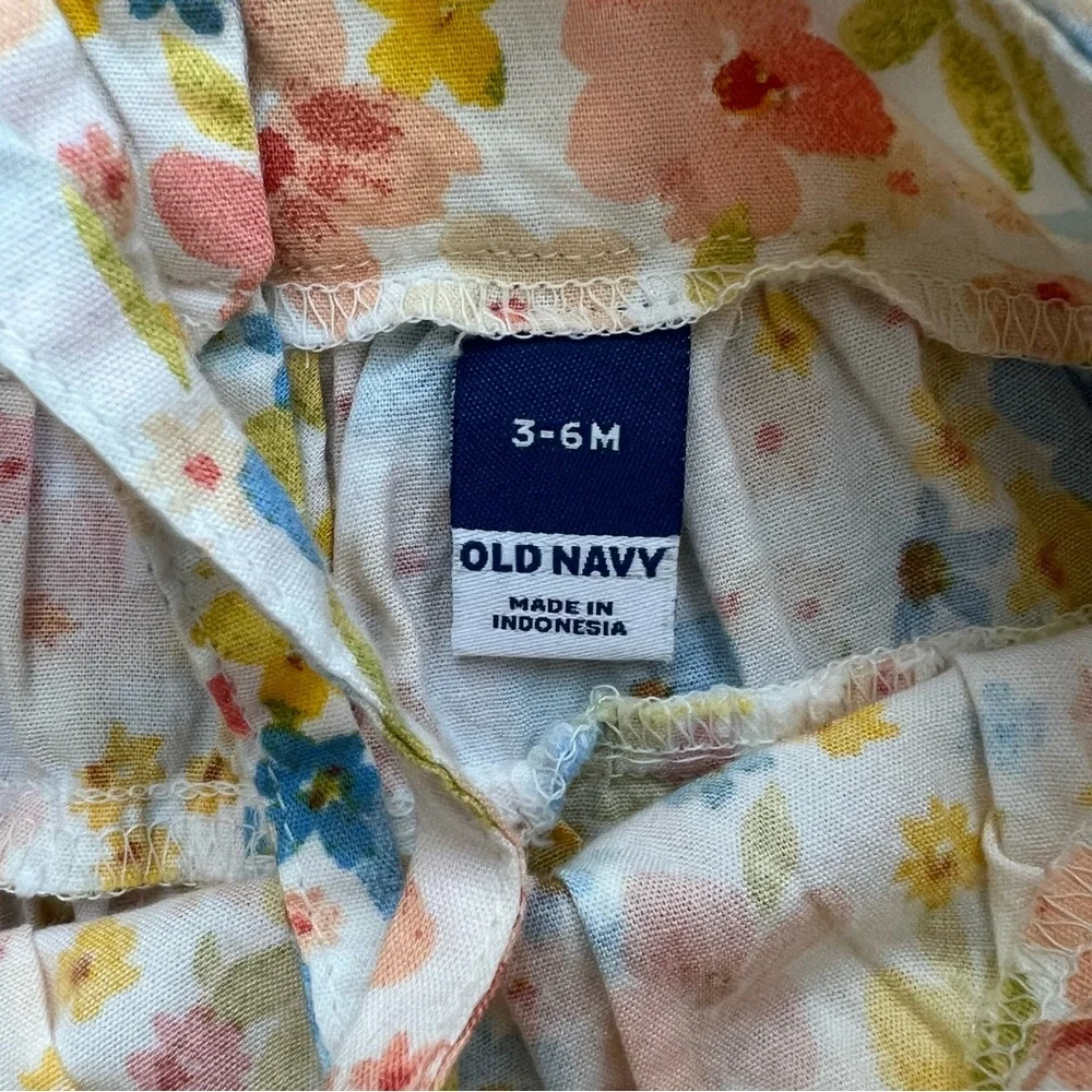 Old Navy Baby Girl Floral Tiered Dress 6-12M Pastel‎ Spring Summer